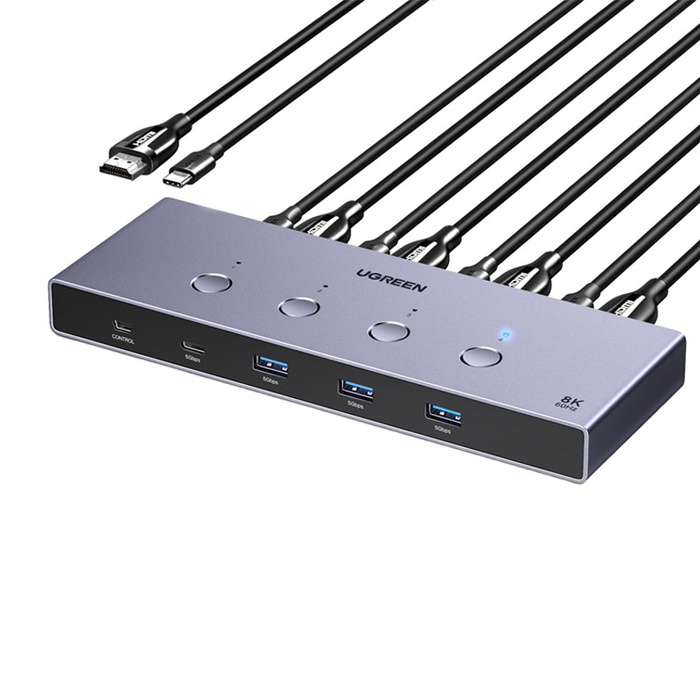 KVM-Umschalter Ugreen AK701 4in1 HDMI, 60Hz