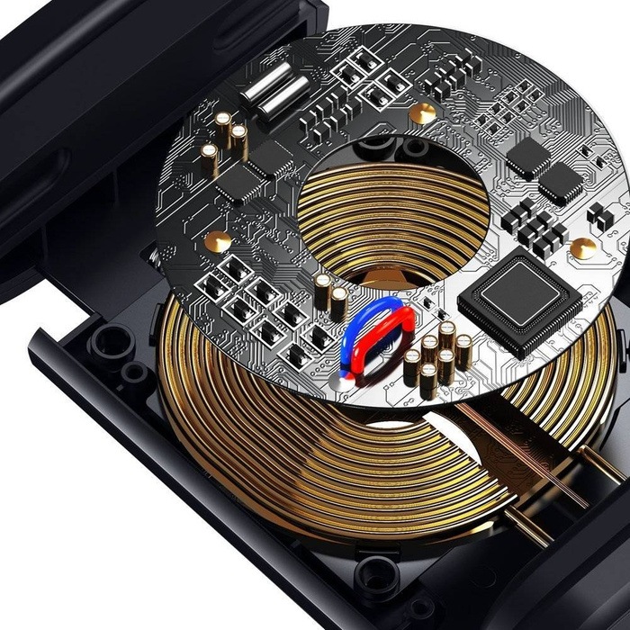 Baseus držák telefonu do auta na opěrku hlavy s vestavěnou bezdrátovou nabíječkou Qi 15W černá (WXHZ-01)