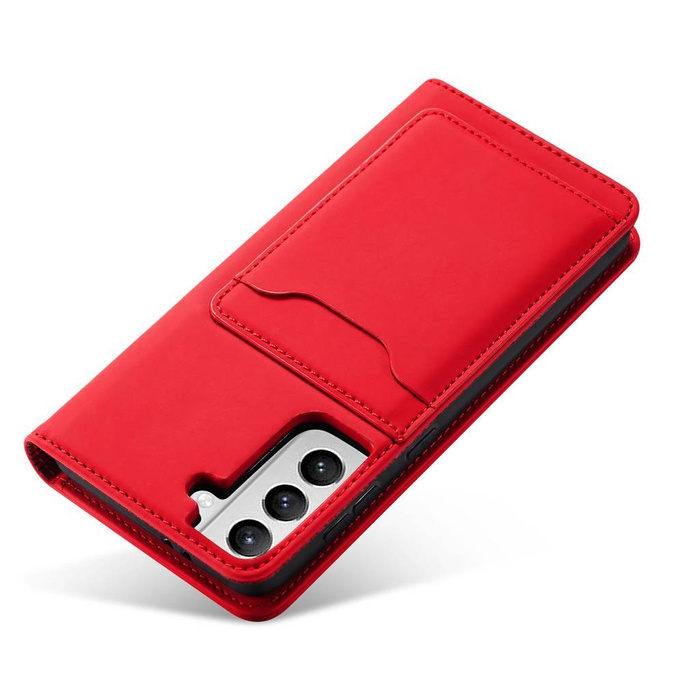 Pouzdro na magnetické karty pro Samsung Galaxy S22 + (S22 Plus) Pouch Peněženka pouzdro na karty červené