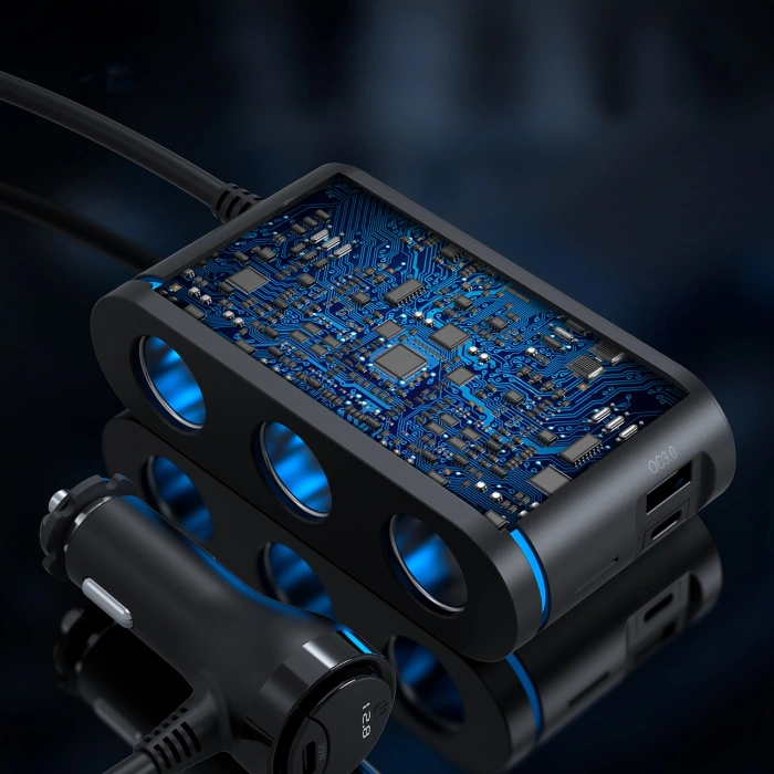Ladergerät Choetech TC0021 Auto 2x USB-C PD 1x USB-A QC 3x Zigarettenanzünderbuchse - schwarz