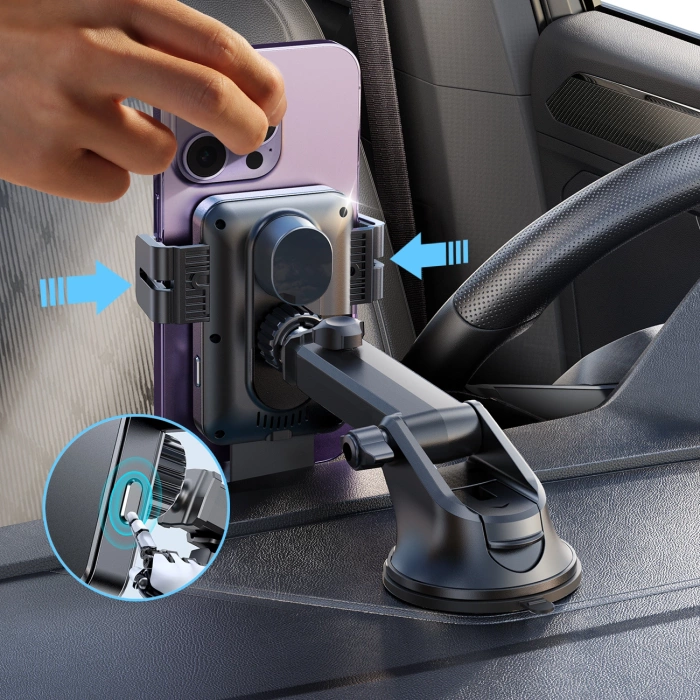 Joyroom JR-ZS219 Elektrohalter mit 15 W induktivem Ladegerät für Armaturenbrett – Schwarz