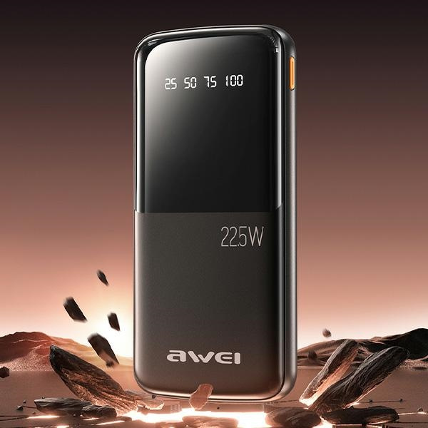AWEI PowerBank P10K 10000 mAh 22.5W czarny/black