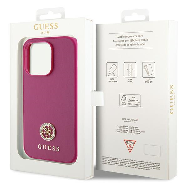 Guess GUHCP15XPS4DGPP iPhone 15 Pro Max 6.7" rosa/rosa durocase Logo Strass Metal