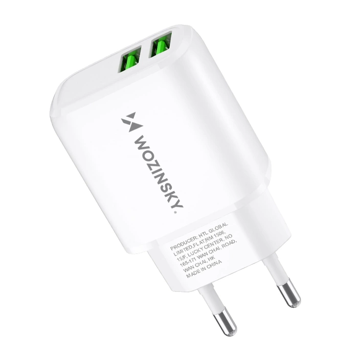 Caricatore da muro Wozinsky CUWCW 2.4A 2 x USB-A - bianco