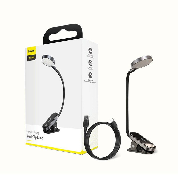 Baseus mini lampa LED lampa s klipově šedou (DGRAD-0G)