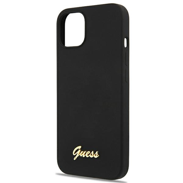 Coque GUESS Apple iPhone 13 Silicone Script Or Logo Noir Durcase