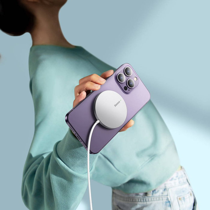 Baseus Simple Mini3 nabíječka indukce 15W stříbrná