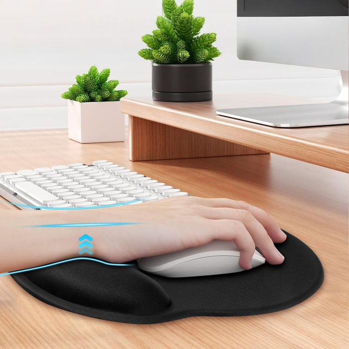 TECH-PROTECT A200 MOUSE PAD WITH GEL WRIST REST 25 x 22.5CM BLACK