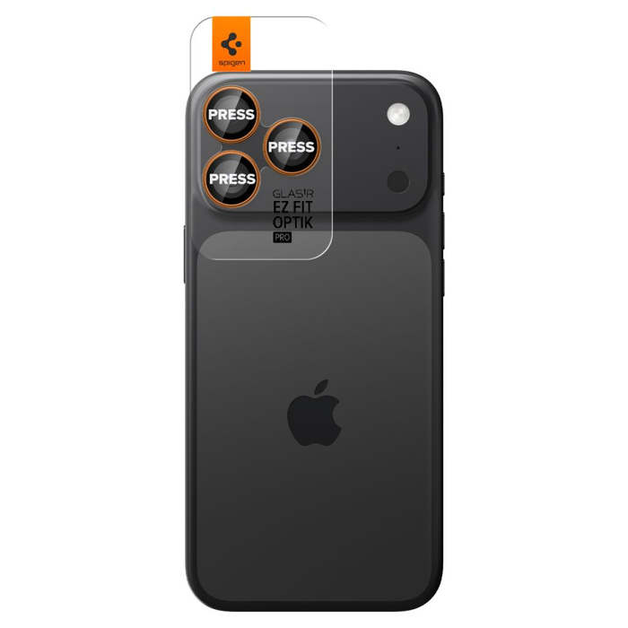 CAMERA PROTECTOR Spigen OPTIK PRO GLAS.TR "EZ FIT" CAMERA PROTECTOR 2-PACK IPhone 16 PRO / MAX / 17 PRO / MAX ORANGE