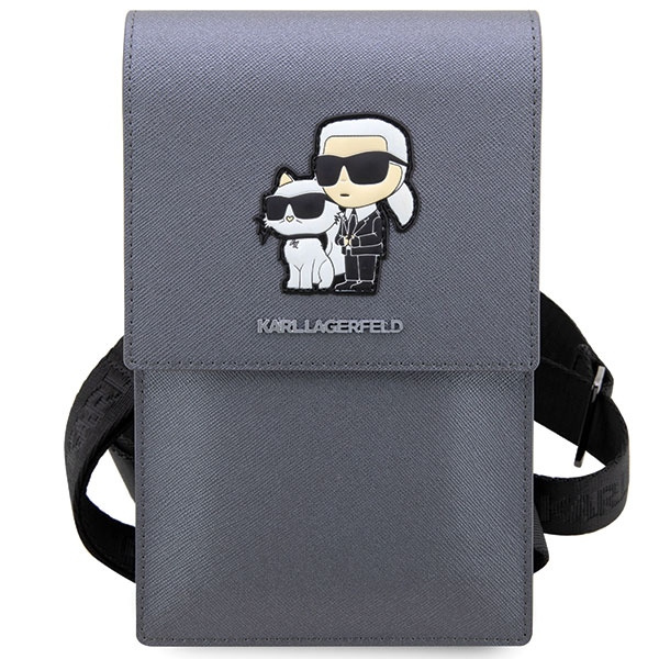 Karl Lagerfeld Handtasche KLWBSAKCPMG silber/silber Saffiano Karl &amp; Choupette