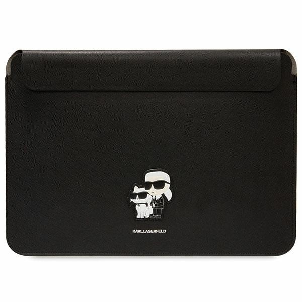 Funda Karl Lagerfeld KLCS14SAKCPMK 14" negro/negro Saffiano Karl&amp;Choupette