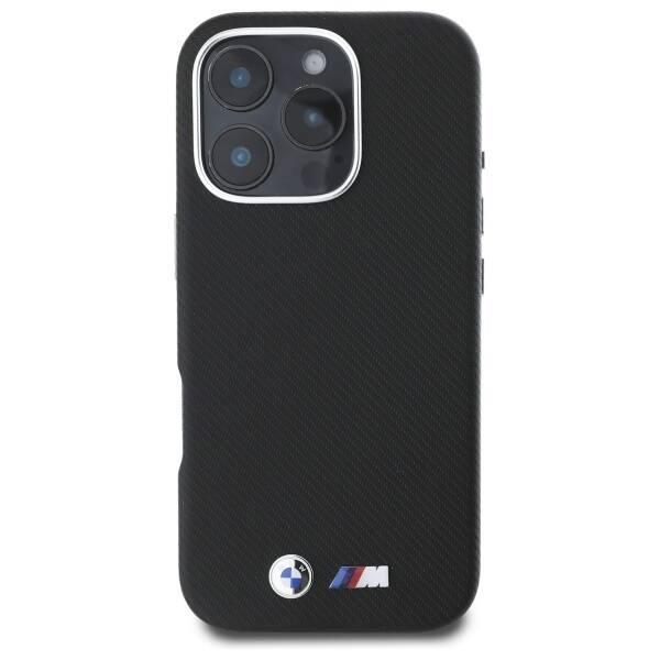 Hülle BMW iPhone 16 Pro Max 6.9" schwarz/schwarz hartcase M Edition Kevlar ummanteltes Metall