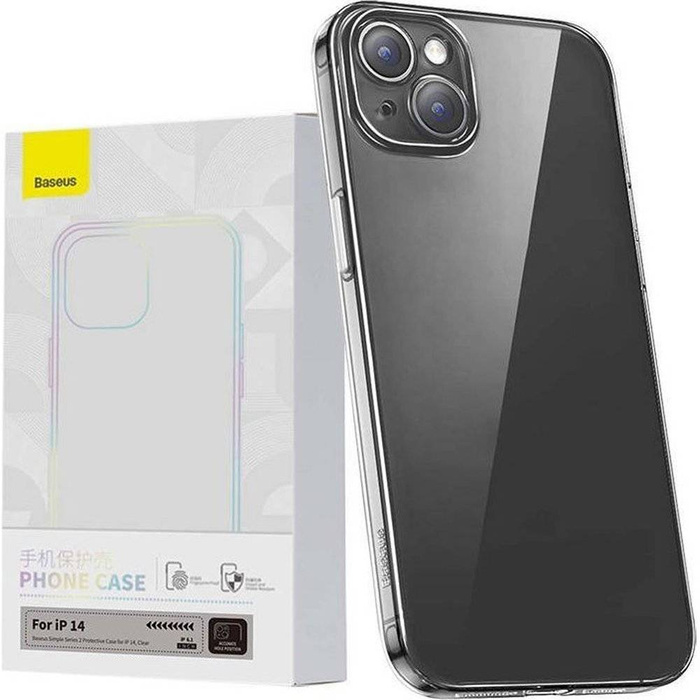 Baseus Simple 2 Case Hülle für iPhone 14 dünne Hülle transparent