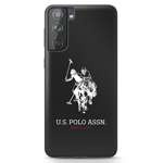 US POLO Samsung Galaxy S21 Plus G996 Glänzend Großes Logo USHCS21MTPUHRBK Schwarzes Hülle