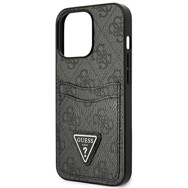 Guess GUHCP13LP4TPK iPhone 13 Pro / 13 6.1" black/black hardcase 4G Triangle Logo Cardslot