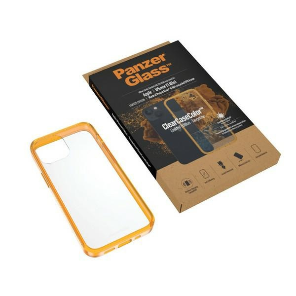 PanzerGlass ClearCase iPhone 13 Mini 5.4" Antibakteriell Militärische Qualität Tangerine 0328