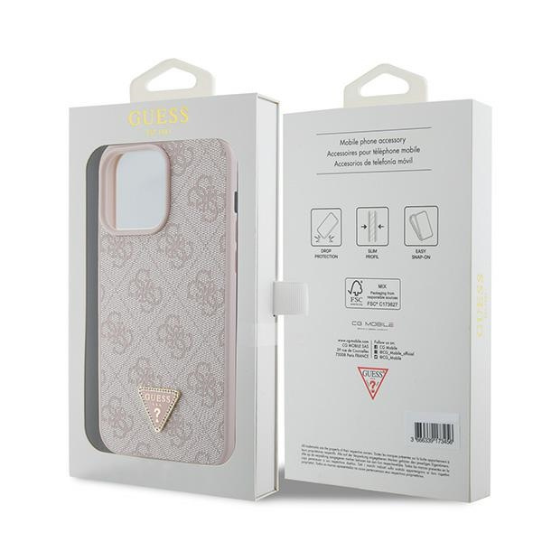 Hülle Guess GUHCP15XP4TDPP iPhone 15 Pro Max 6.7" rosa/rosa hartcase Leder 4G Diamond Triangle Case