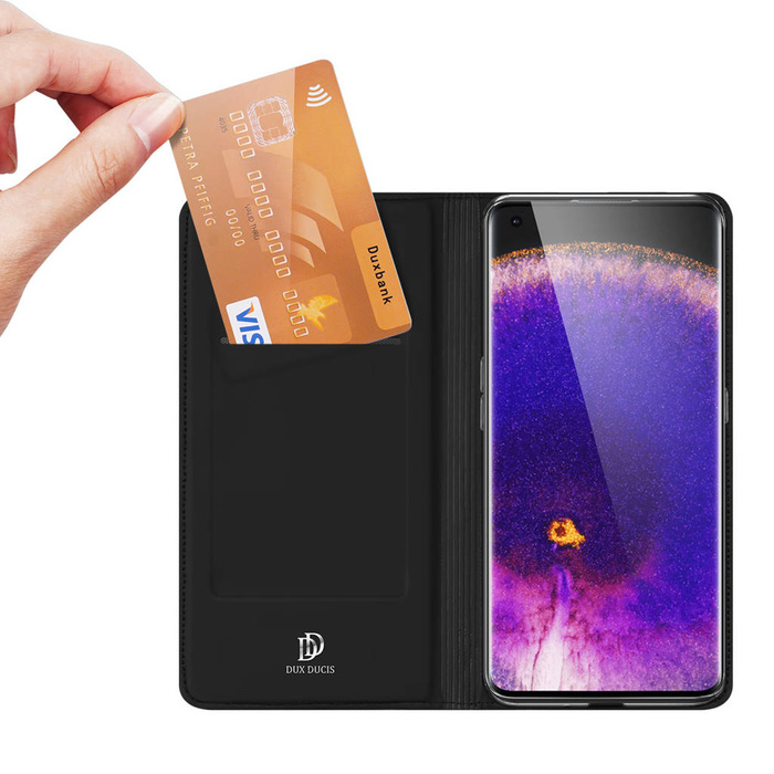 Dux Ducis Skin Pro Hülle mit Flip Oppo Find X5 schwarz