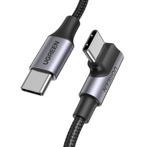 Cable USB-C to USB-C, angled Ugreen US334 5A, PD 100W, 2m (black)