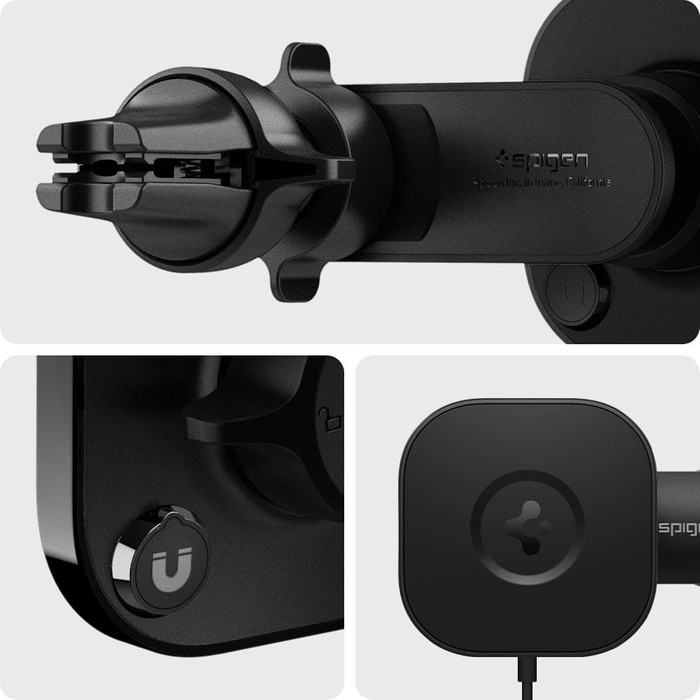 SUPPORT SPIGEN ITS12W ONETAP MAGNETIC MAGSAFE VENT CAR CHARGER 7.5W BLACK
