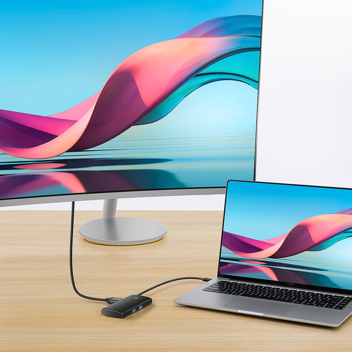 Baseus Dokovací stanice Lite Series 6-Port Type-C HUB (Type-C na HDMI+USB3.0*2+PD+SD/TF) černá