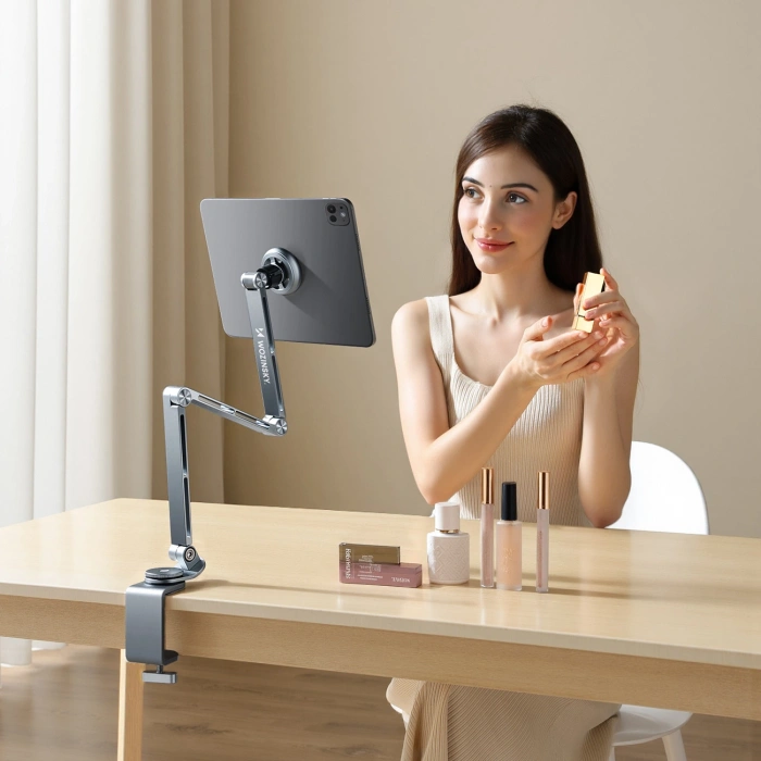 Uchwyt magnetyczny Wozinsky WTY0YS1 obrotowy 360° solidny na telefon tablet - szary