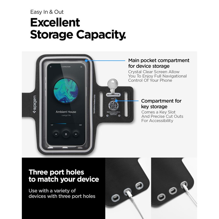 Spigen A703 DYNAMIC SHIELD ARMBAND BLACK