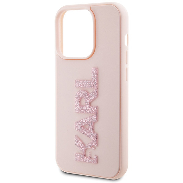 Etui Karl Lagerfeld KLHCP15L3DMBKCP iPhone 15 Pro 6.1" różowy/pink hardcase 3D Rubber Glitter Logo Case