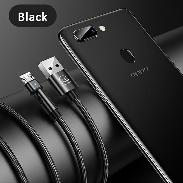 Kabel Opletený USAMS USB MicroUSB U60 Rotary 2A 1m černý