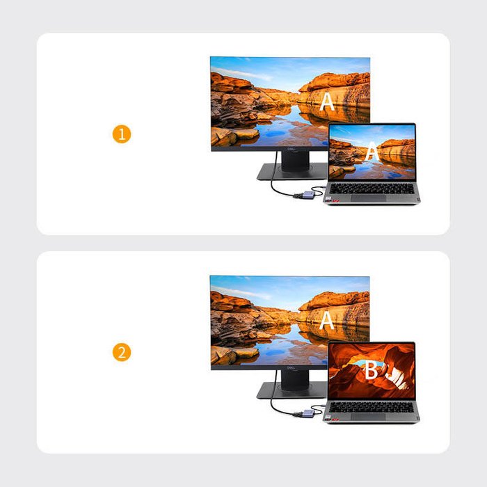 Adattatore convertitore USB Ugreen - HDMI 1.3 (1920 x 1080 @ 60Hz) + VGA 1.2 (1920 x 1080 @ 60Hz) grigio (CM449)