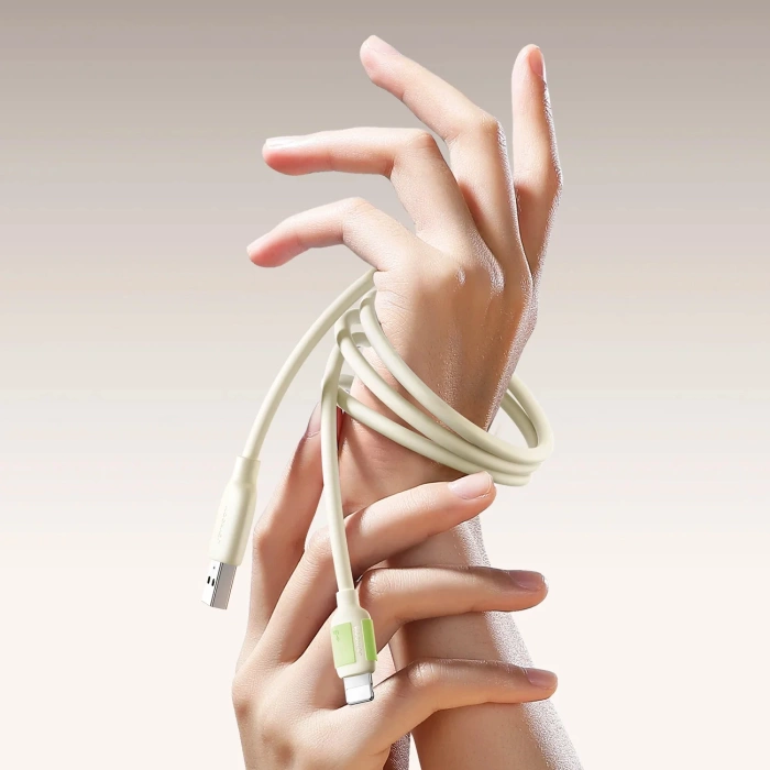 Joyroom S-A53 30W USB-C - Lightning Kabel mit fluoreszierender Spitze 2m - Beige