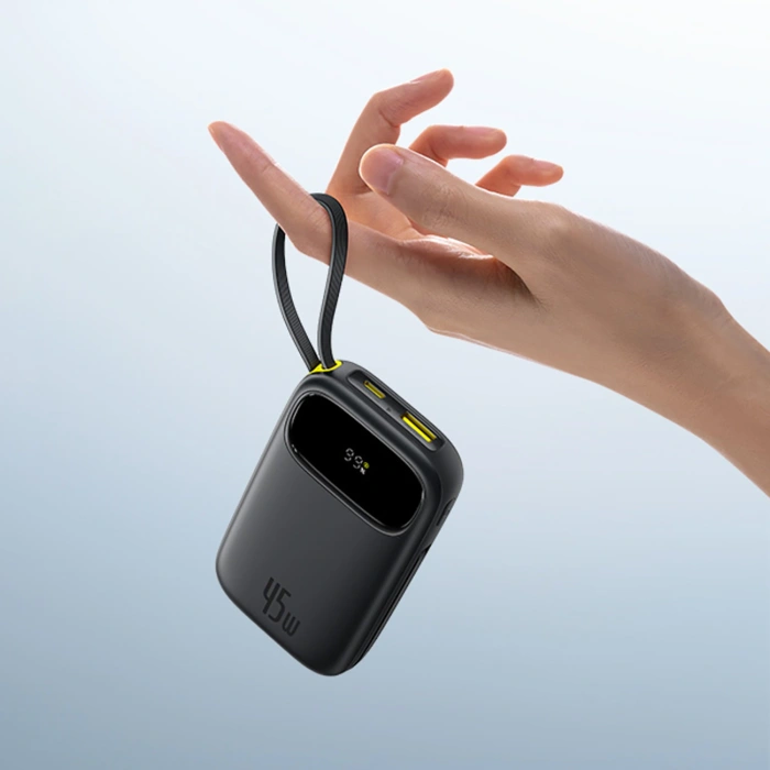 Powerbank Baseus EnerFill FC31 10000mAh 45W z kablami USB-C i Lightning - czarny