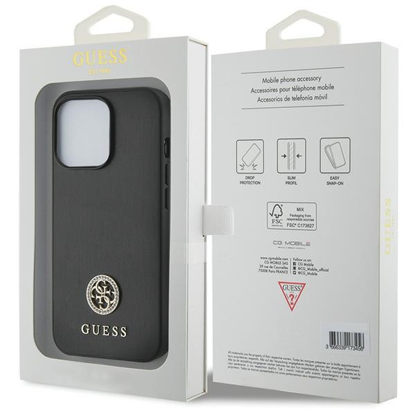 Guess GUHCP13LPS4DGPK iPhone 13 Pro 6.1" schwarz/schwarz hartcase Strass Metall Logo