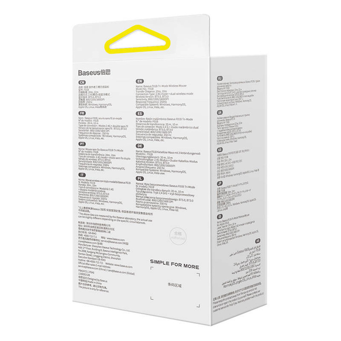 Bezprzewodowa myszka Baseus F01B Tri-Mode 2.4G BT5.0  1600DPI(różowa)