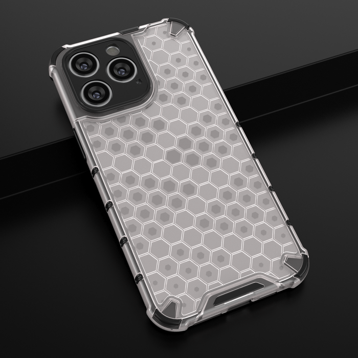 Funda Honeycomb para iPhone 14 Pro funda híbrida blindada negra