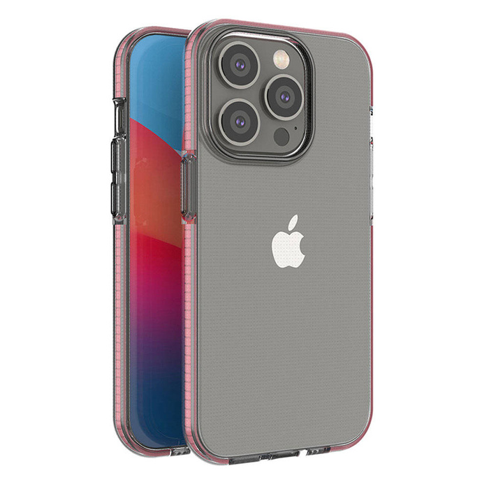 Custodia Spring Case per iPhone 14 Pro custodia in silicone con cornice rosa chiaro