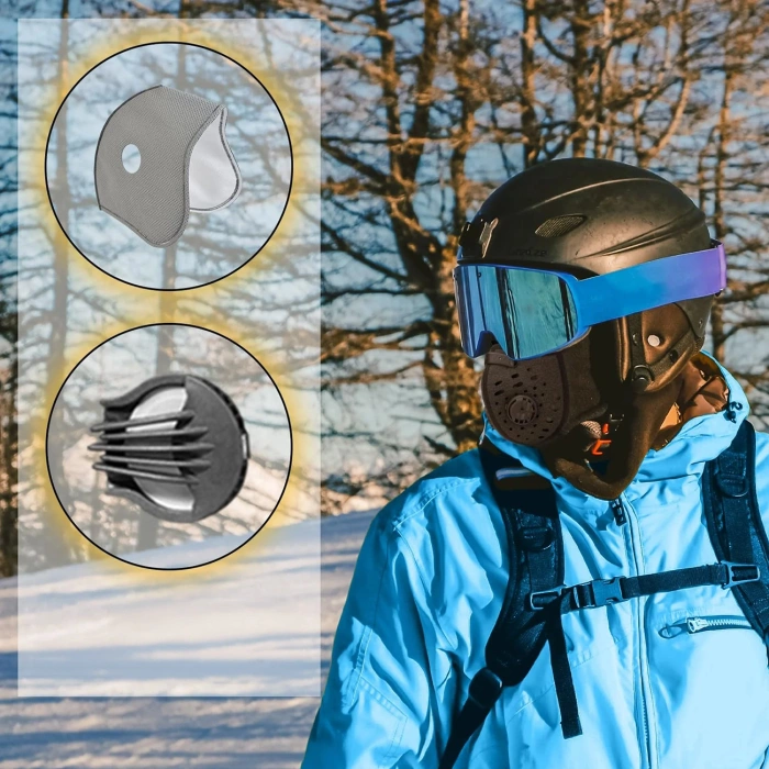 Rockbros LF7127-1 New Velvet Sports Balaclava with Filter - Black