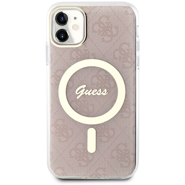 Case Guess GUHMN61H4STP iPhone 11 6.1" pink/pink hardcase 4G MagSafe Case
