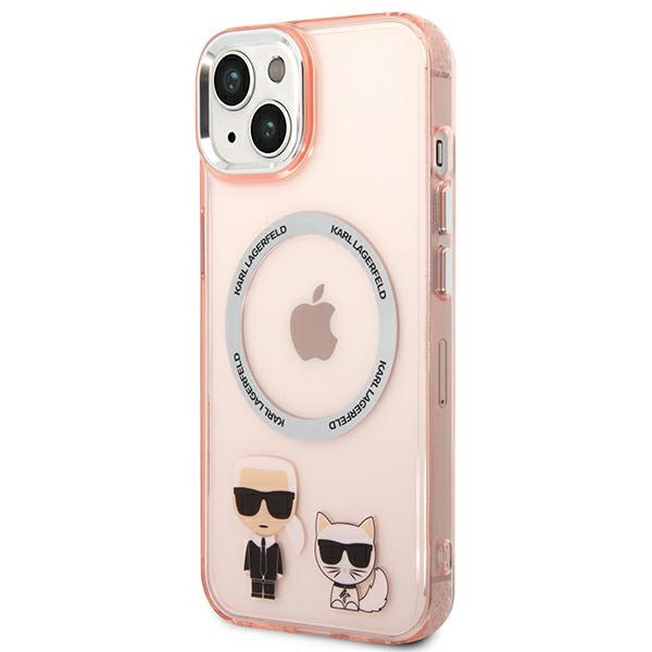 Karl Lagerfeld KLHMP14MHKCP iPhone 14 Plus 6.7" hardcase pink/pink Karl & Choupette Aluminum MagSafe