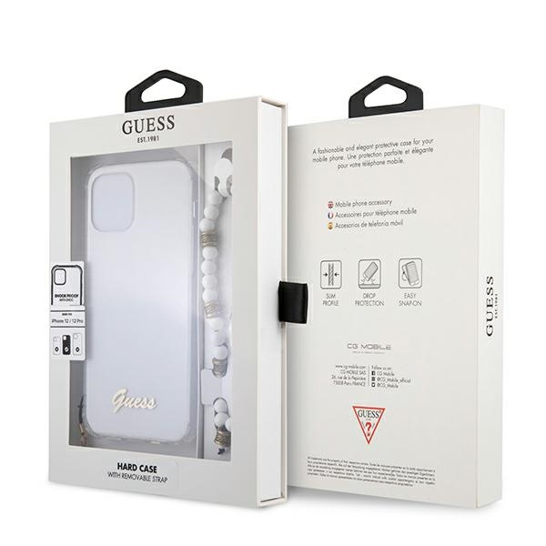 Coque GUESS Apple iPhone 12 12 Pro White Pearl Clear Hardcase