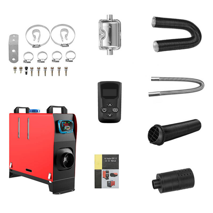 Ogrzewanie postojowe / nagrzewnica Blitzwolf BW-AH-V2-BT, 5kw, 12V sterowany aplikacją z interfejsem standardowym-bananowym + kontroler z wyświetlaczem +Bluetooth