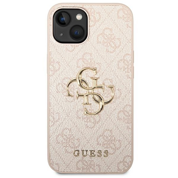 Case Guess iPhone 14 6.1" pink/pink hardcase 4G Big Metal Logo