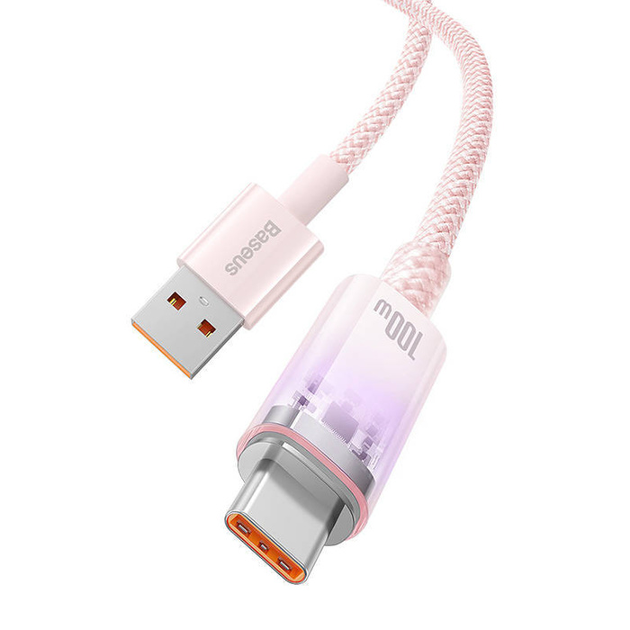 Quick Charge USB-C Baseus Flash, 6A,1m (Pink)