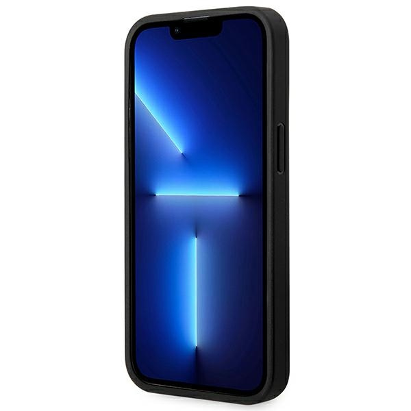 Hülle BMW BMHMP14L22PTDK iPhone 14 Pro 6.1" schwarz/schwarz Leder Stempel Tricolor MagSafe