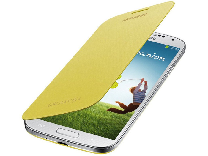 Funda SAMSUNG Galaxy S4 SIV I9500 I9505 Flip cover  EF-FI950BYESTA Amarillo