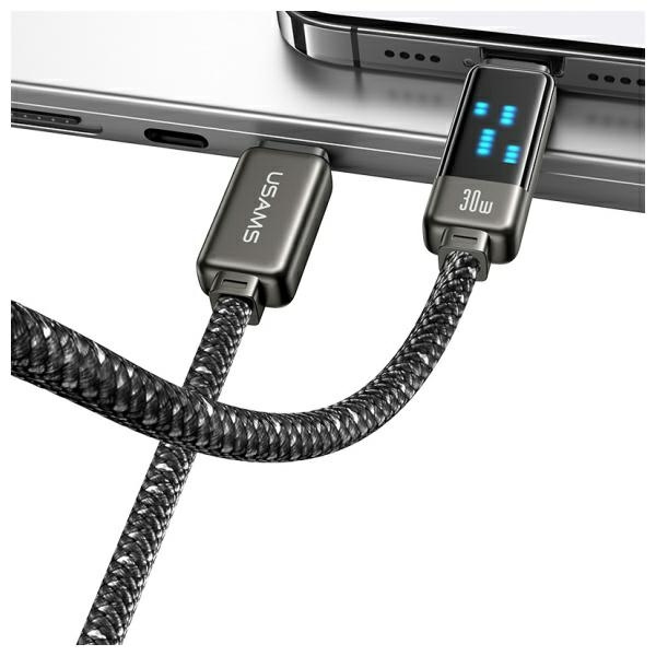 USAMS Kabel USB-C na Lightning 30W 1,2m   Zinc Alloy Fast Charging Data Cable Meteor Series SJ743USB01 (US-SJ743)