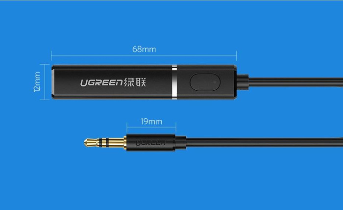 Ugreen Bluetooth 4.2 adó vezeték nélküli audioadapter 3,5 mm-es mini jack fekete (40761 CM107)