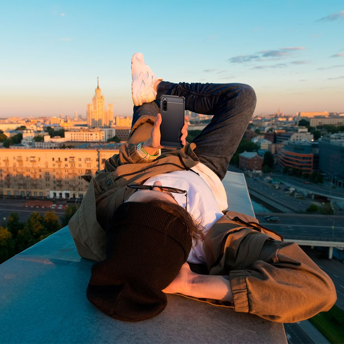 Hülle Spigen Rugged Armor Sony Xperia 10 V MATTE Schwarz Case