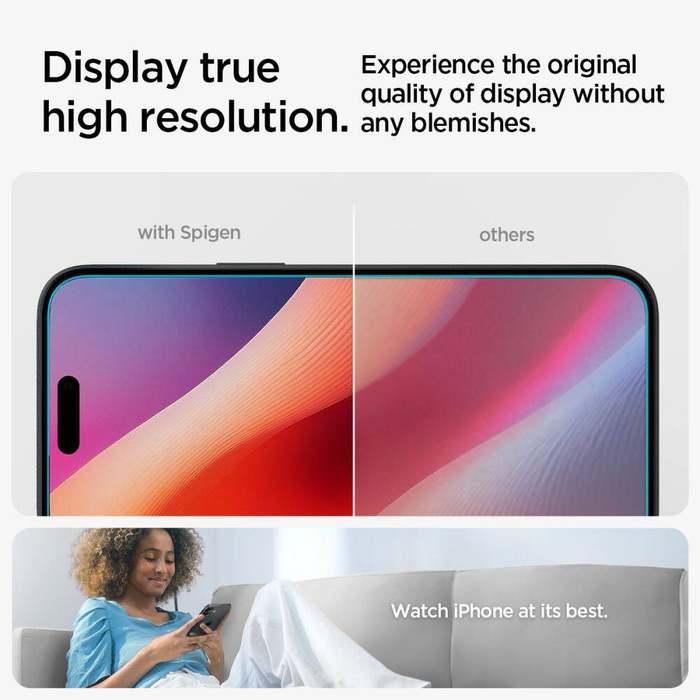 Tempered Glass Spigen Glas.tr "ez Fit" 2-pack iPhone 16 / 15 Clear