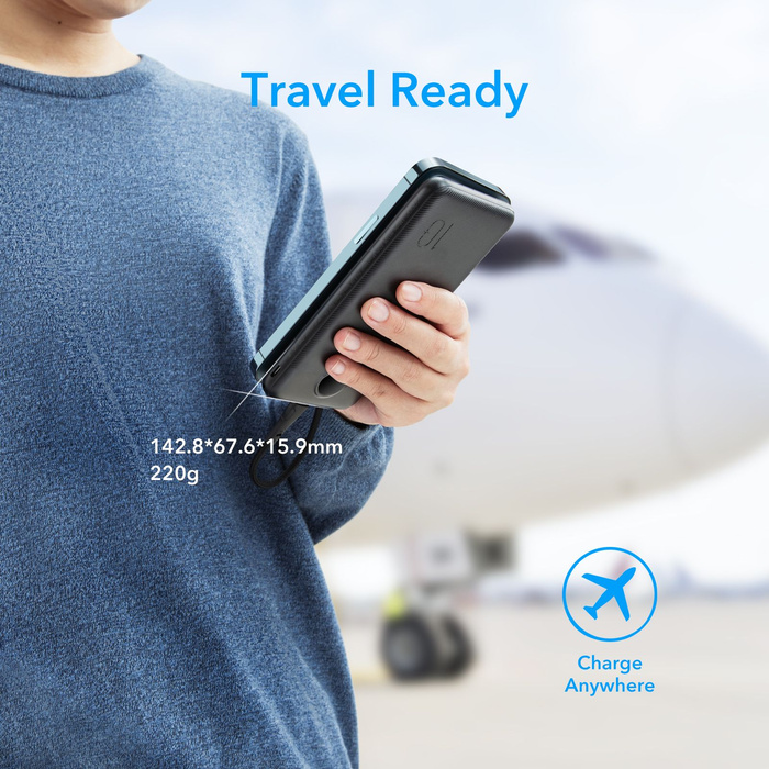 Powerbank Veger L10S (W1105PD) PD QC3.0 2A 20W 10000 mAh czarny